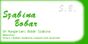 szabina bobar business card